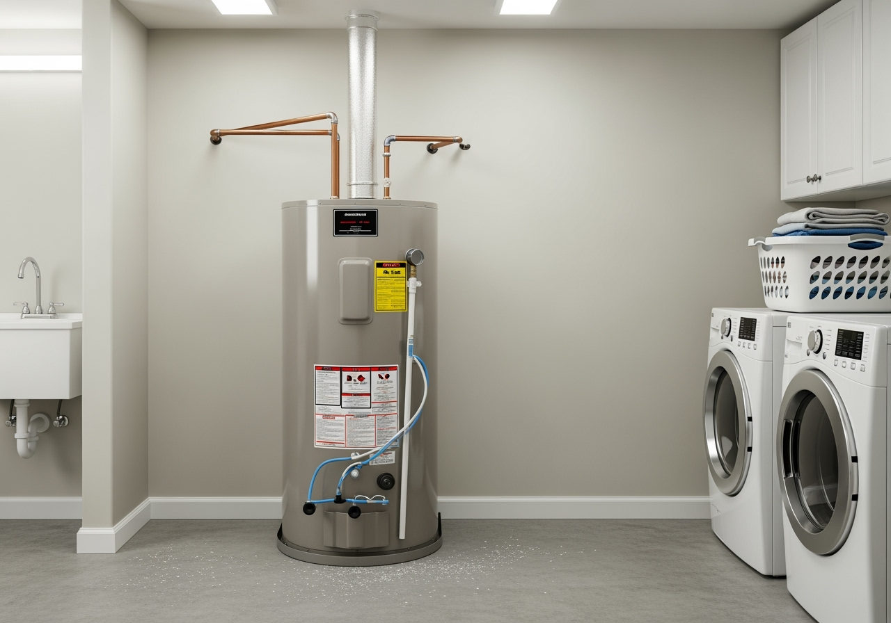 side-by-side comparison of a tank and tankless water heater - water heater replacement thousand oaks ca