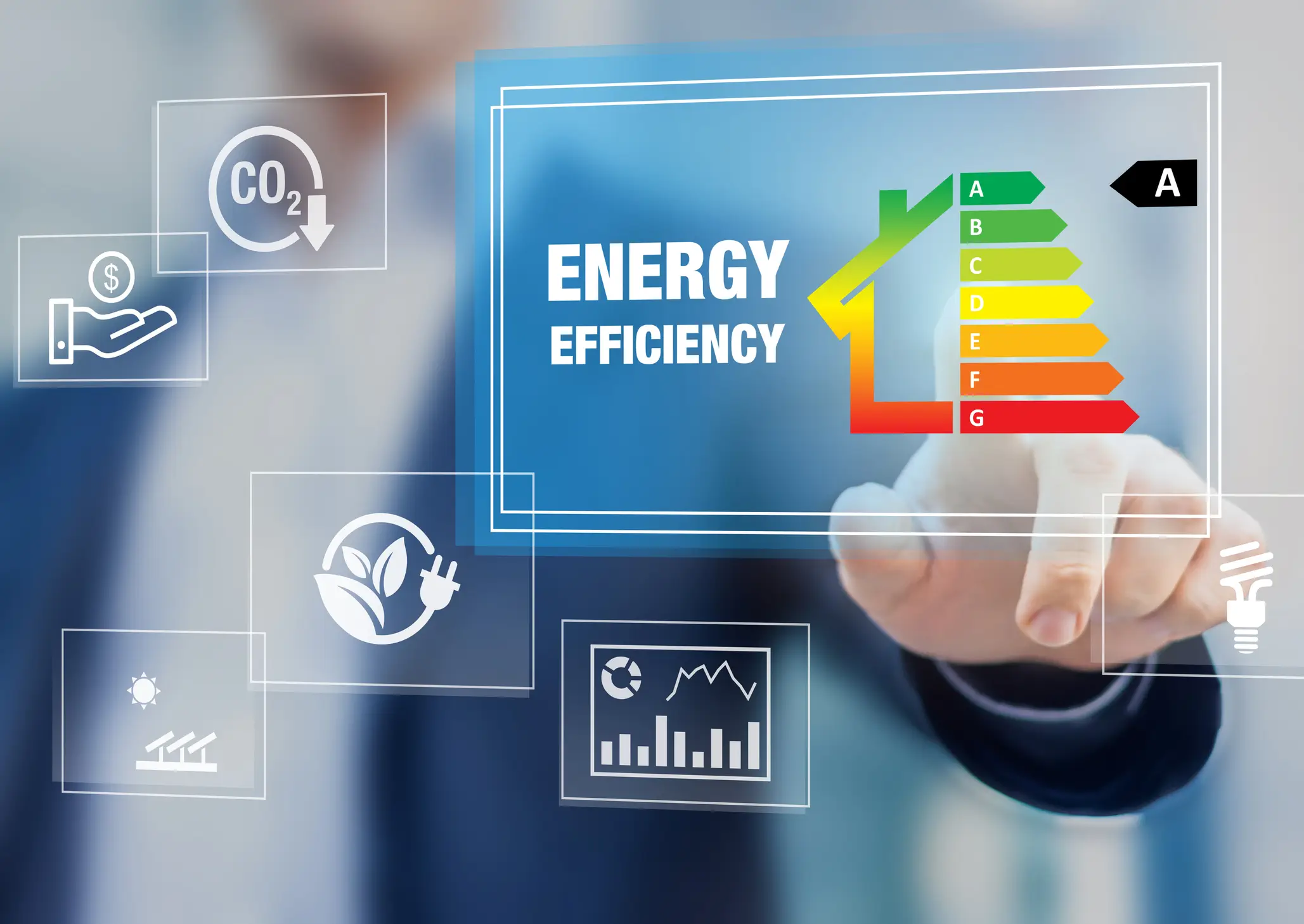 The image shows the visual representation of energy efficiency