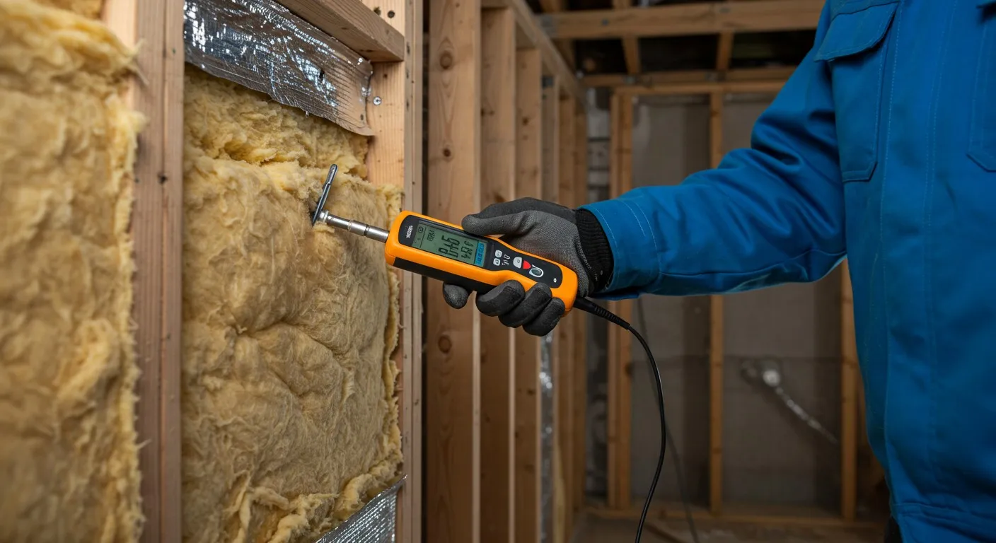 A person checking wall insulation.