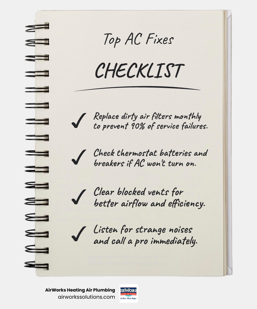 infographic showing top 10 common AC problems, their causes, and whether they need DIY or professional repair - common ac infographic showing top 10 common AC problems, their causes, and whether they need DIY or professional repair - common ac