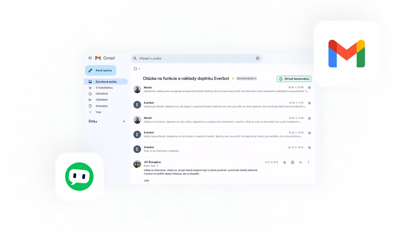 Doplnok Everbot integrovaný priamo v Gmaile