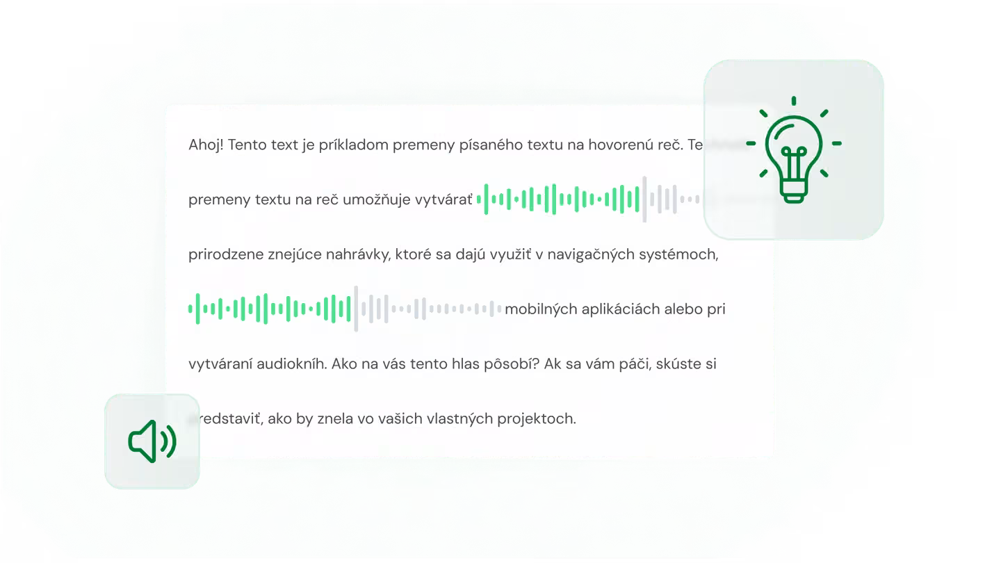 Prevod písaného textu na reč v AI Audio
