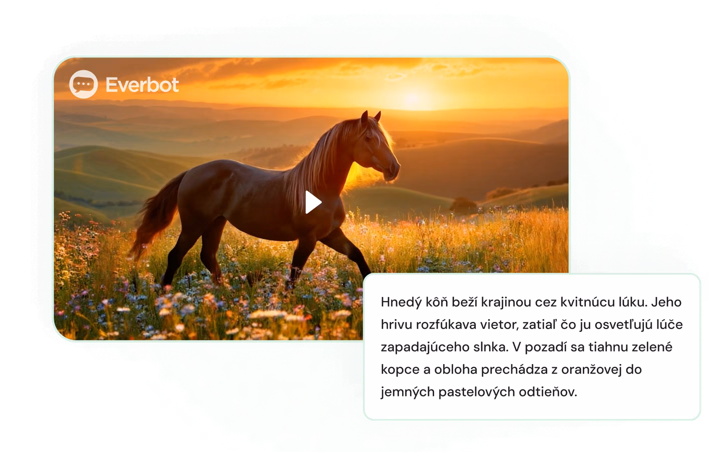 Náhľad vygenerovaného videa so sprievodným popisom
