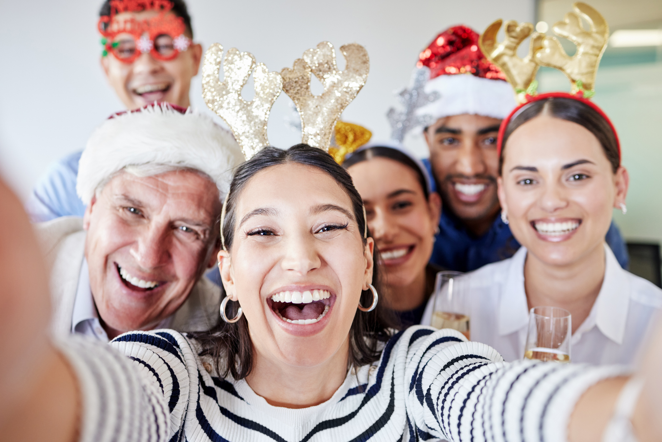 Employees celebrating the Christmas Holiday