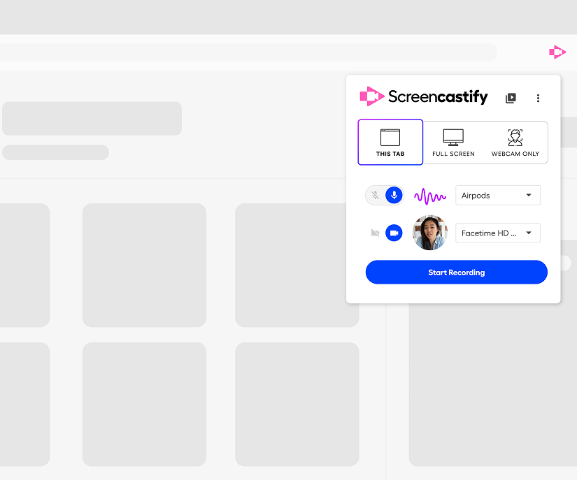 Screencastify video recording.