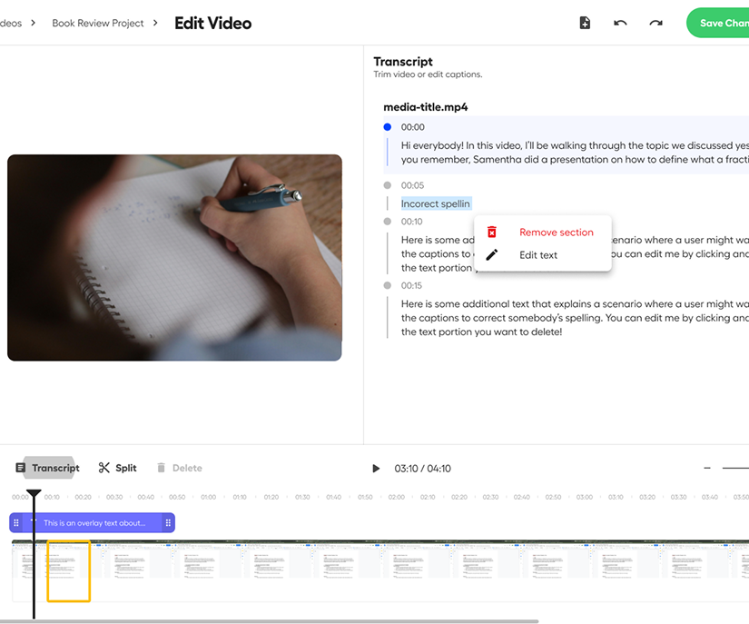 Text-based video editing is simple on Castify Edit.