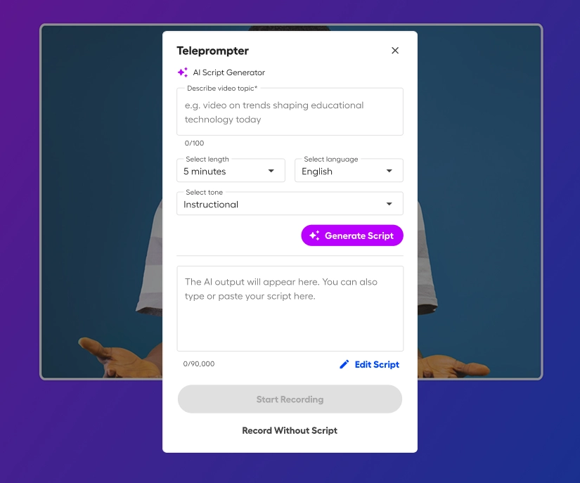 Use AI to generate a script.