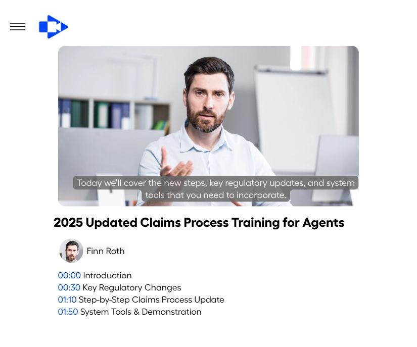 Ramp up and scale training with video resources.