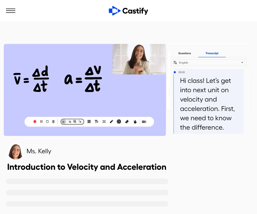 Easily record lessons your students can watch at their own pace.