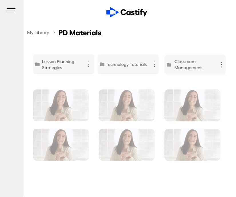 Build a re-usable library of PD videos and best practices.