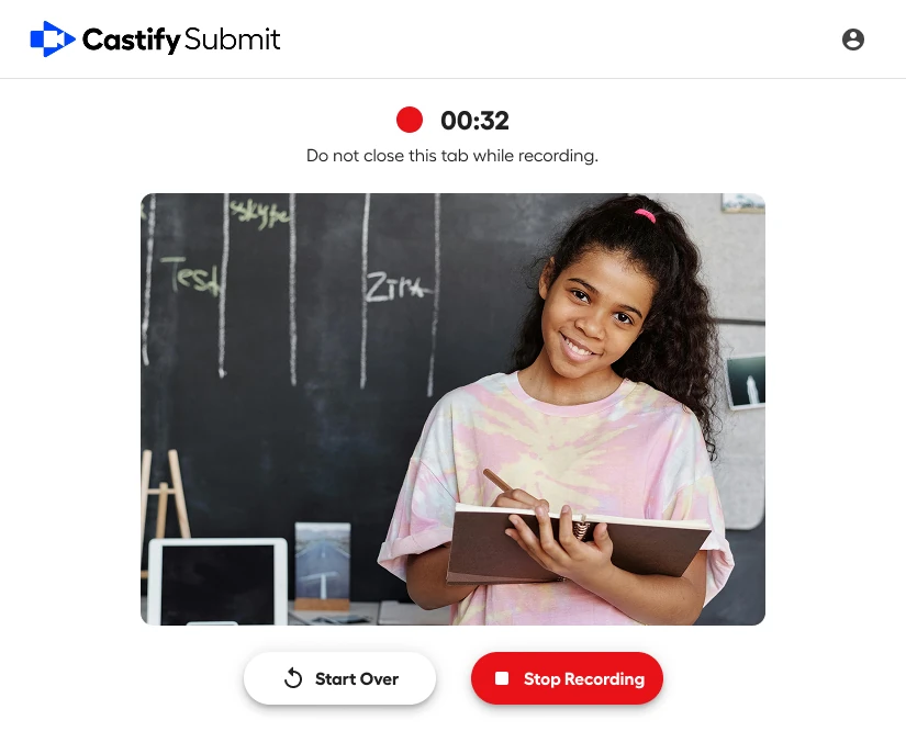 View and manage your recording before submitting.