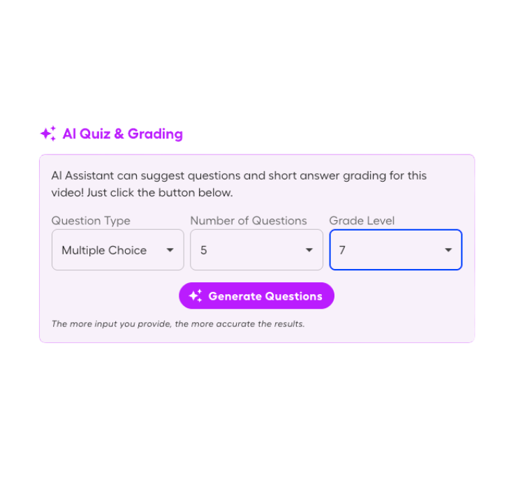 Quiz Creation to Differentiate