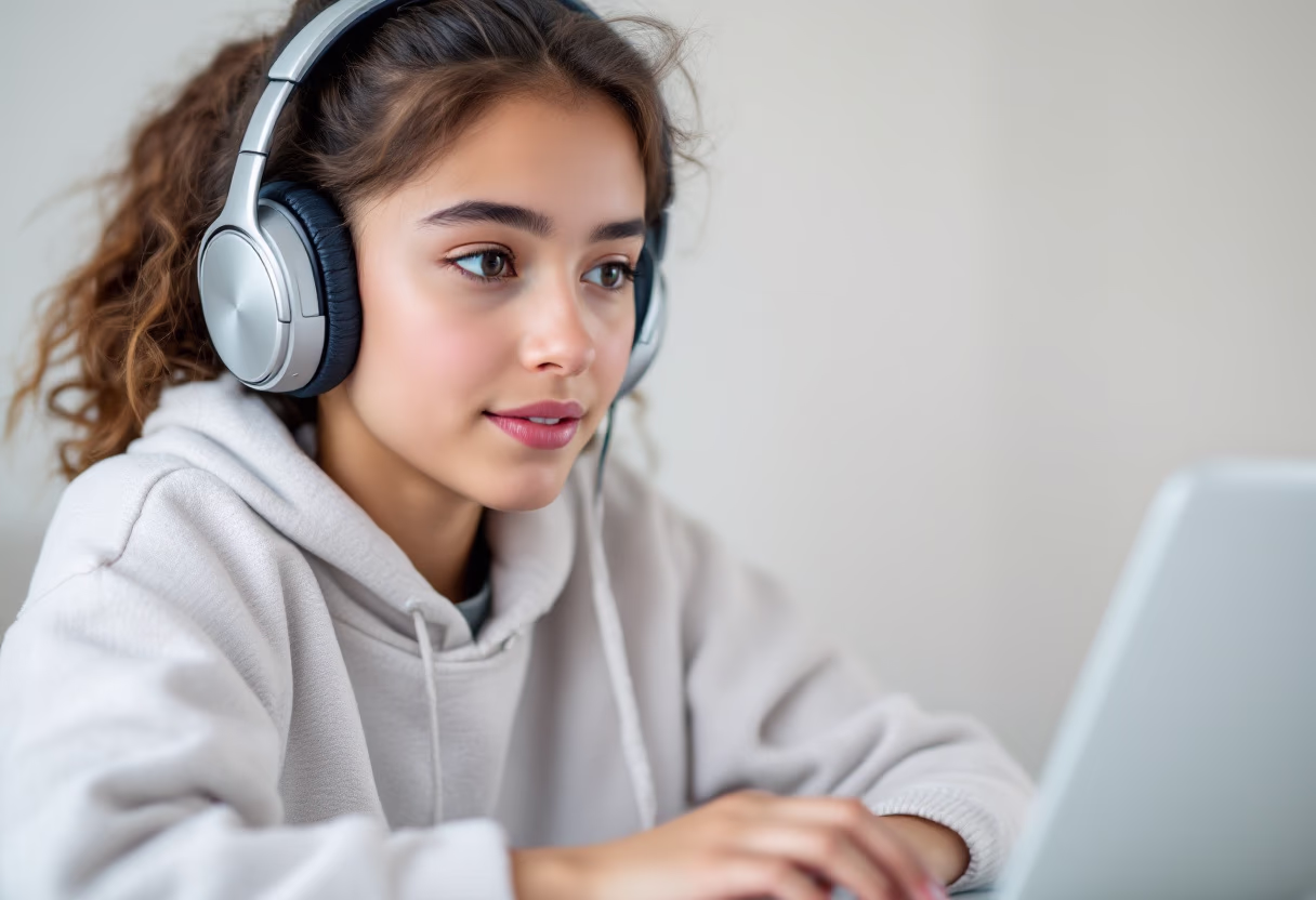 image of students attending an online class (for a edtech)