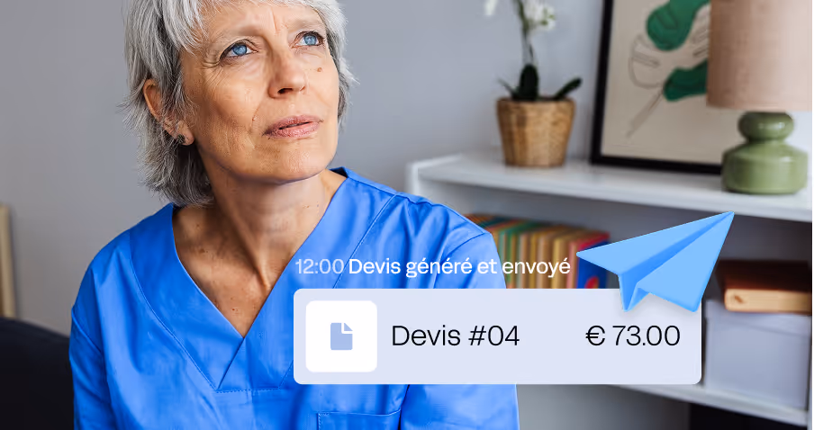 old women blue shirt