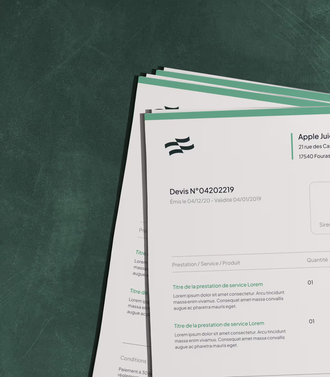 Devis mockup