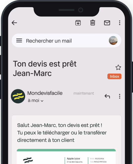 email notification quote