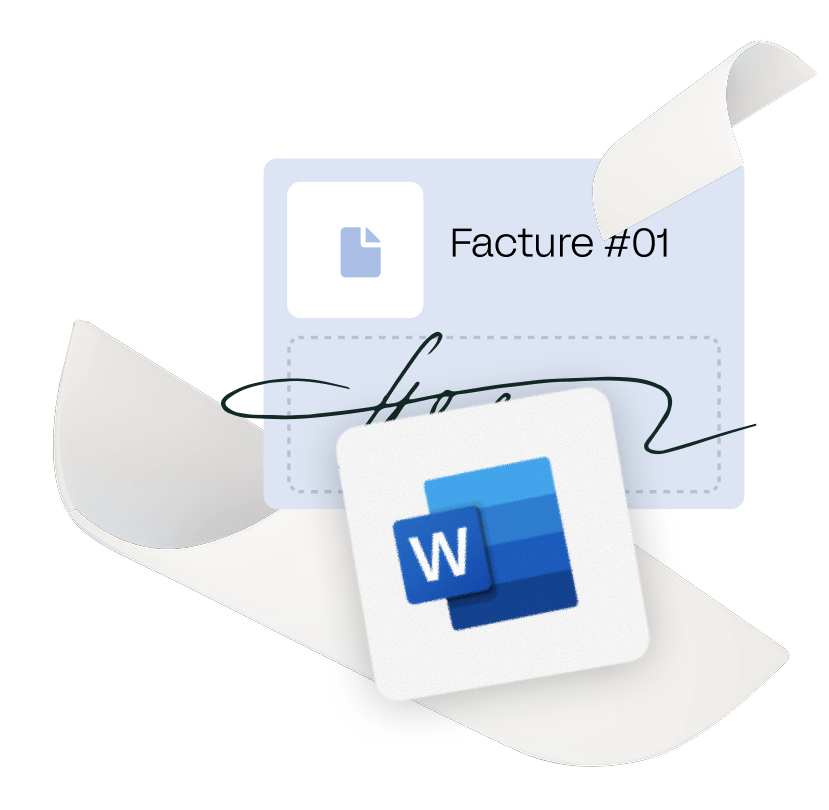 facture avec feuilles volante sur word