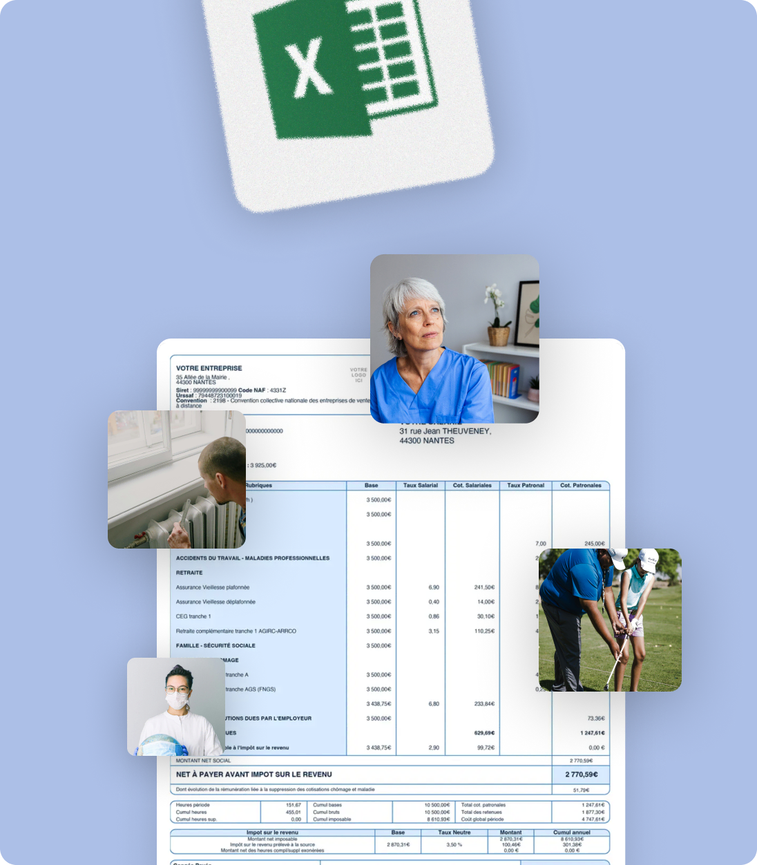 Fiche de paie 2015 photos employés