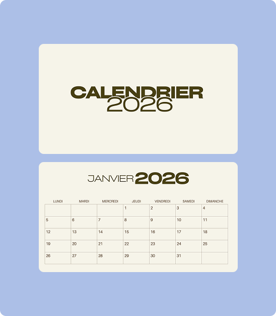 Calendrier 2026 Janvier