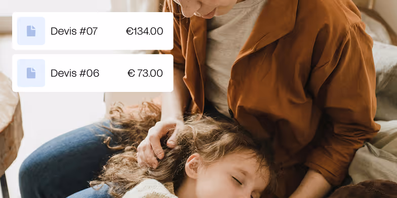 Nourice avec un enfant et une liste de devis