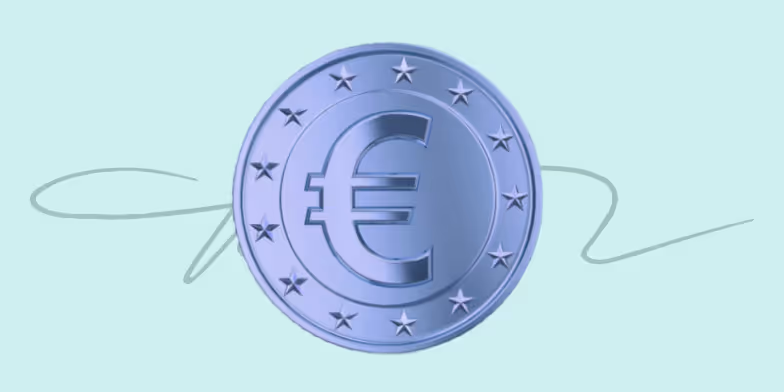 icone d'une piece euro digitale