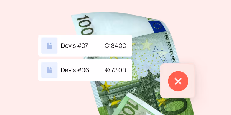 Billet de 100 euros avec des devis