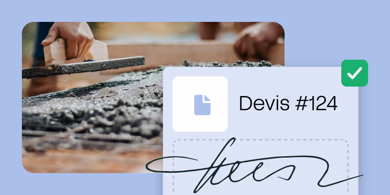 maçon en train de travailler et un devis