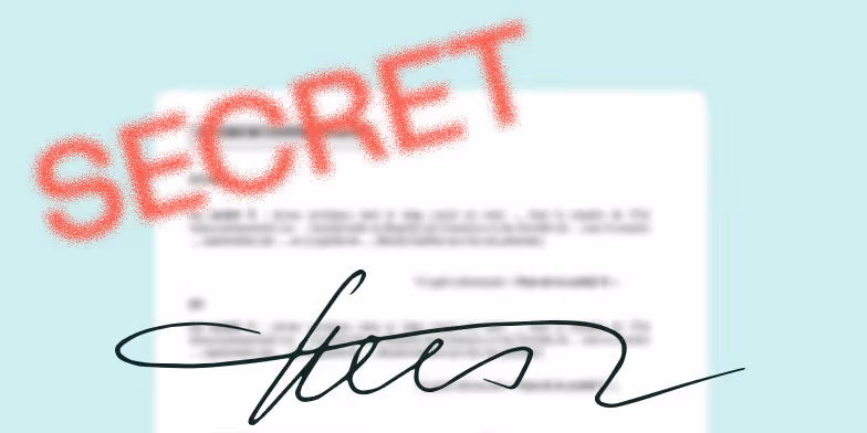 document flou secret et signature