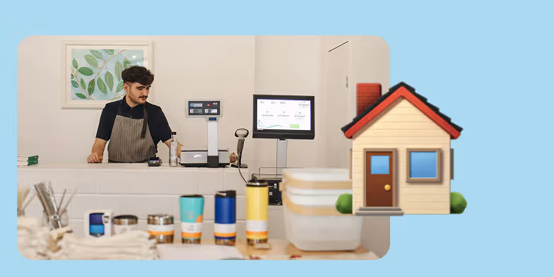 cafe vendeur et emoji maison