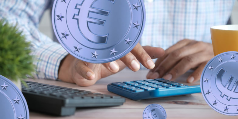 euros et calculatrice