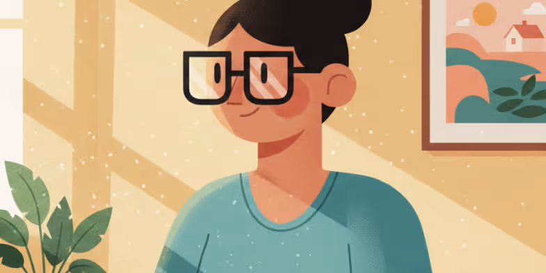 illustration femme jeune avec lunette