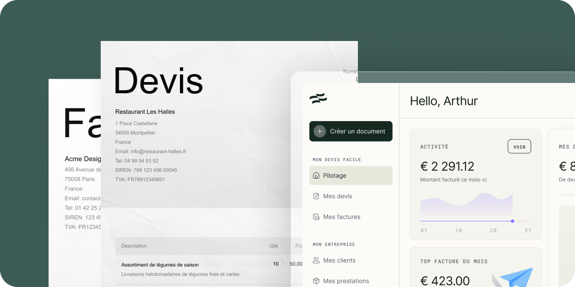Mon devis facile interface