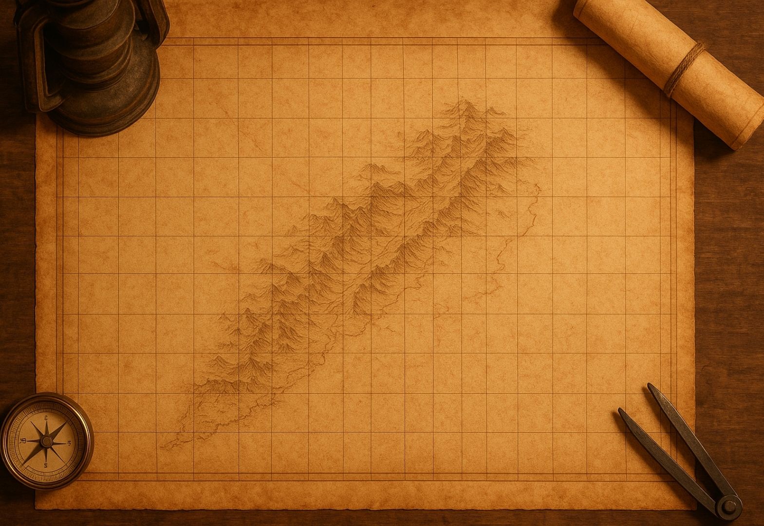 Location Background.  Map on a table.