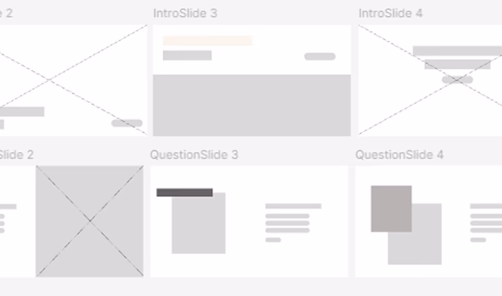 Photo of wireframes used to build quiz.