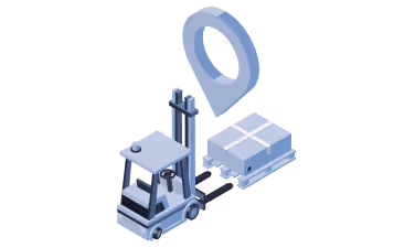 Isometrische Illustration eines Teams, das Pakete überprüft und scannt.