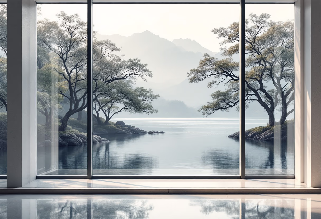 [background image] image of a nature scene visible through office windows (for a personal coach & consultant)