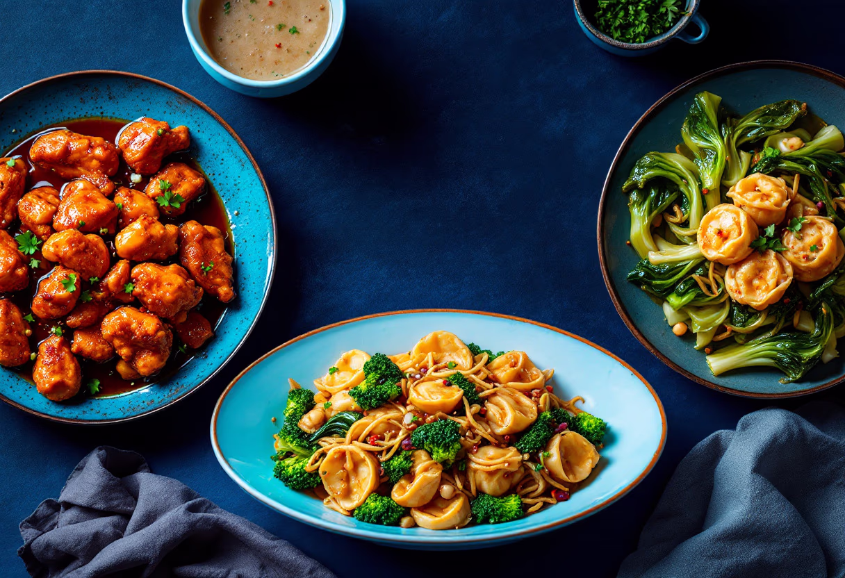 image of a main course assortment (for a chinese restaurant)