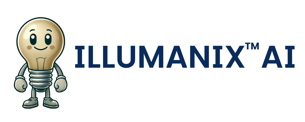 Illumanix Logo with Cartoonish Lightbulb