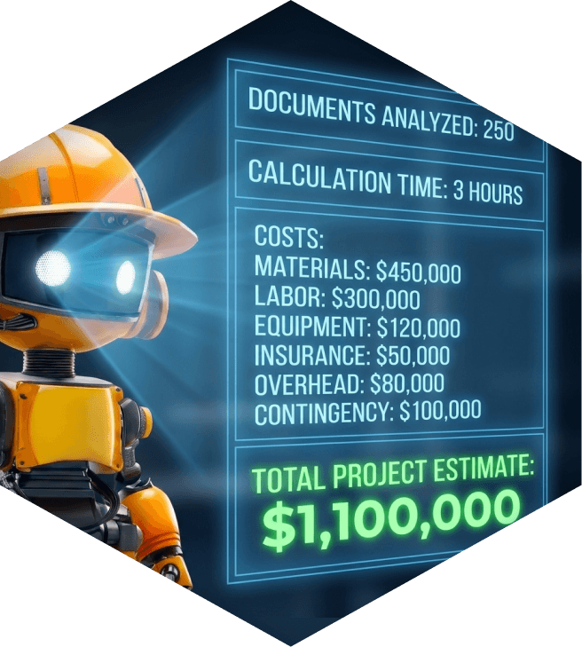 A graphic showing data plus BuildCrew.ai