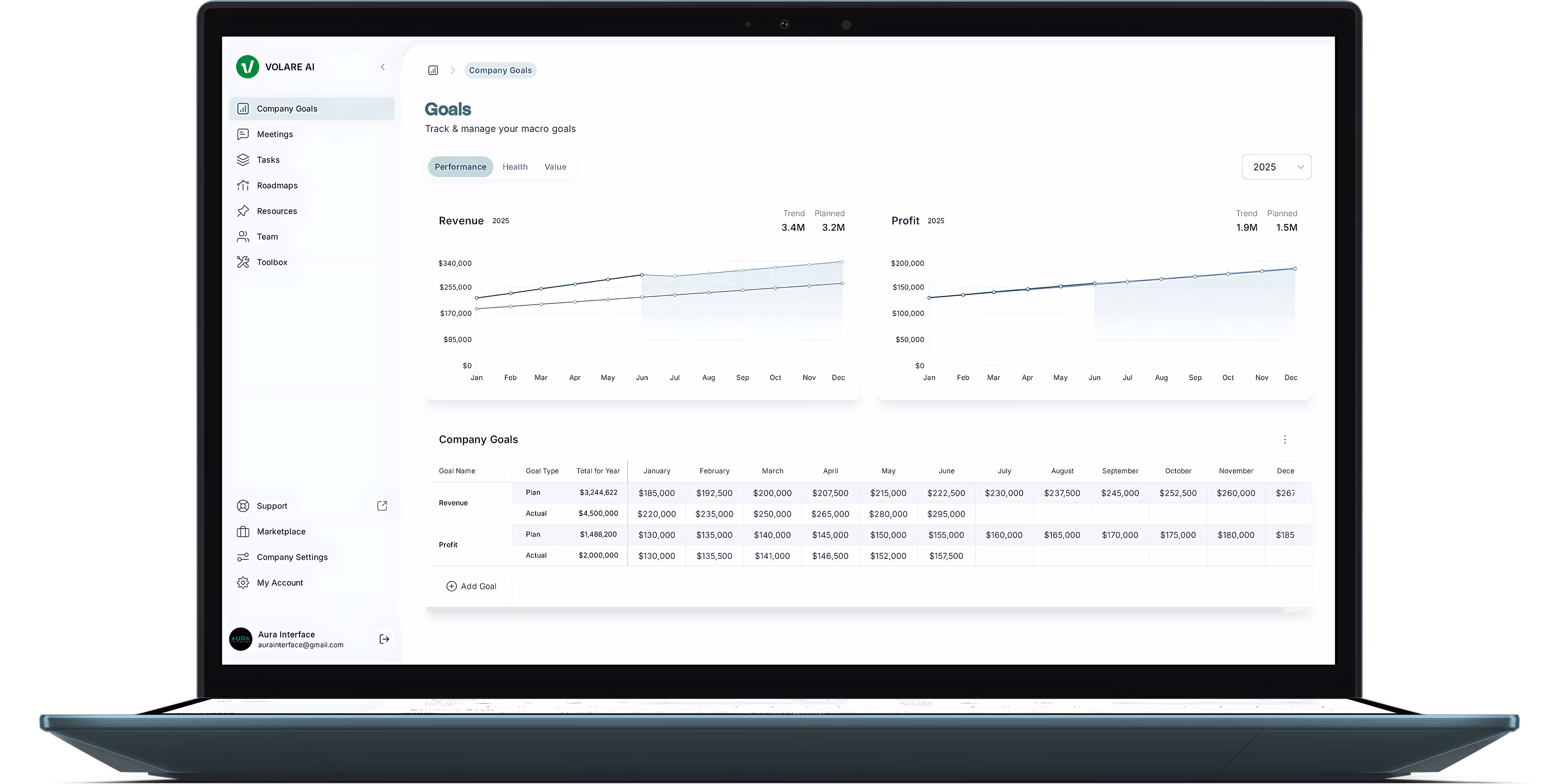 Finance Software oepn in a laptop