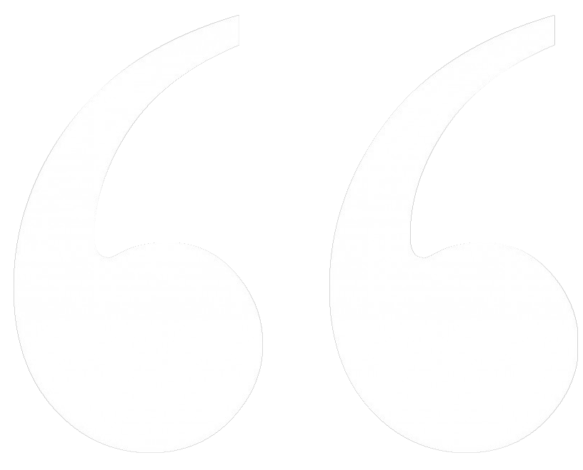 A large white quote mark