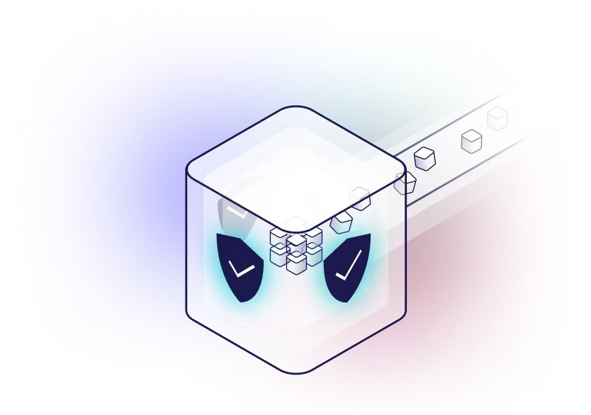cube of destinations with shield icon on the side of cube