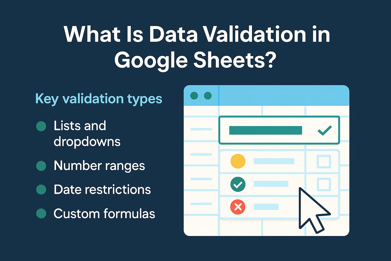 Illustration of data validation in Google Sheets