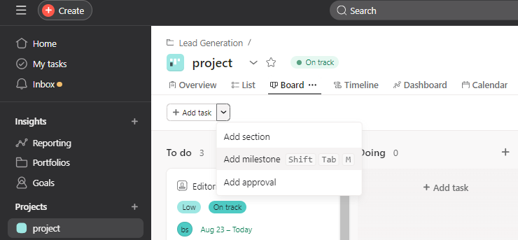 Create a New Milestone
