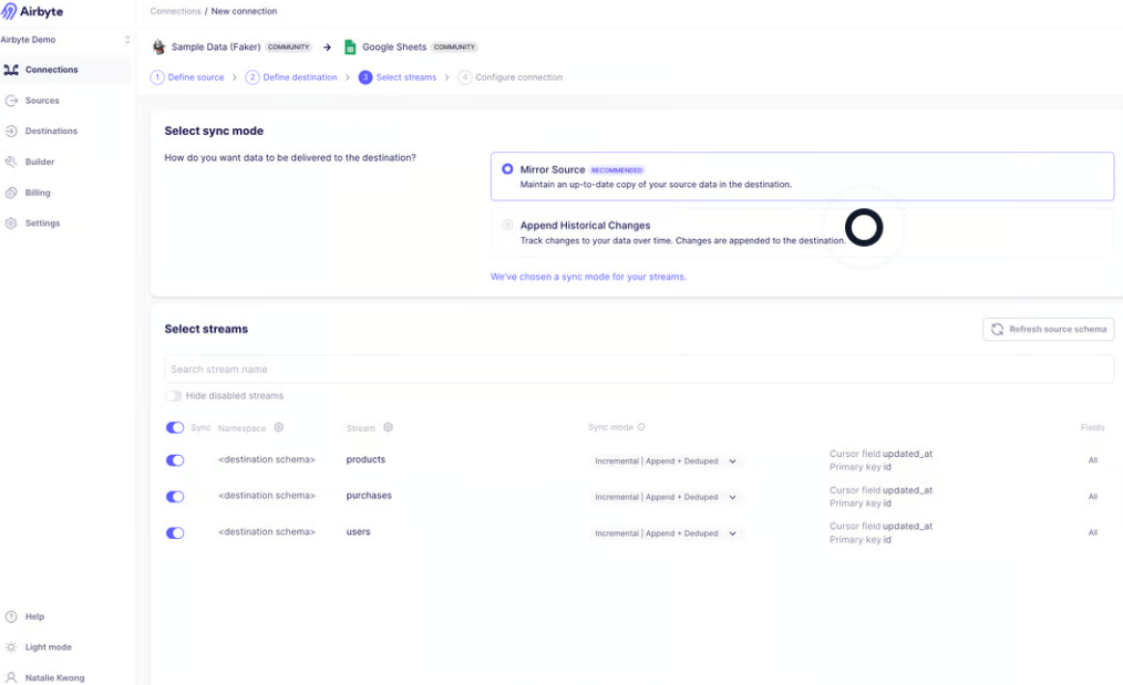 Set up New Connection