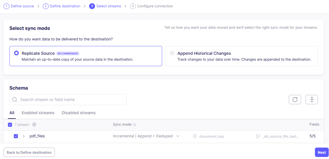 Airbyte: Connection Settings