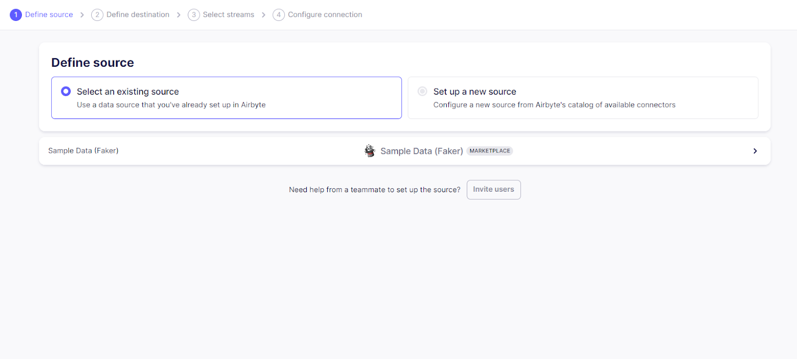 Select an Existing Source