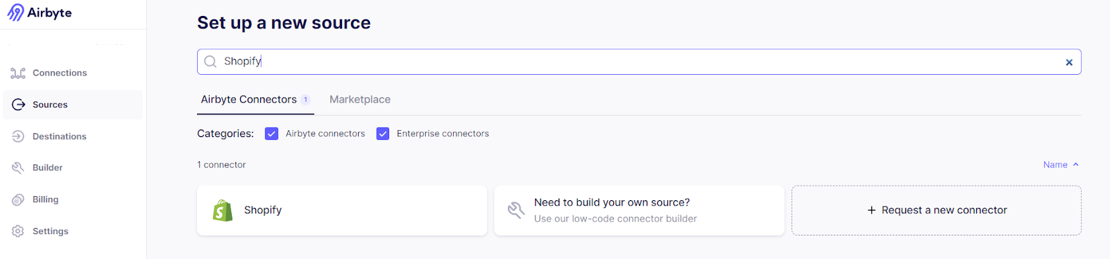 Set up a new source