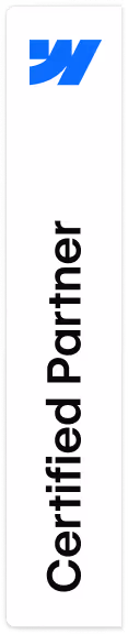 Certified Partner text with a blue stylized W logo on a vertical white badge.