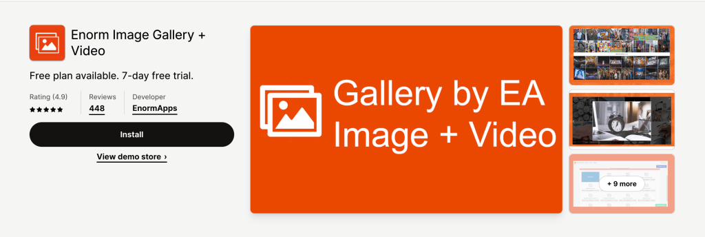 Store design app- Enorm image gallery